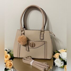 Elegant Beige Women’s Handbag Tote and Shoulder Bag with Adjustable Strap